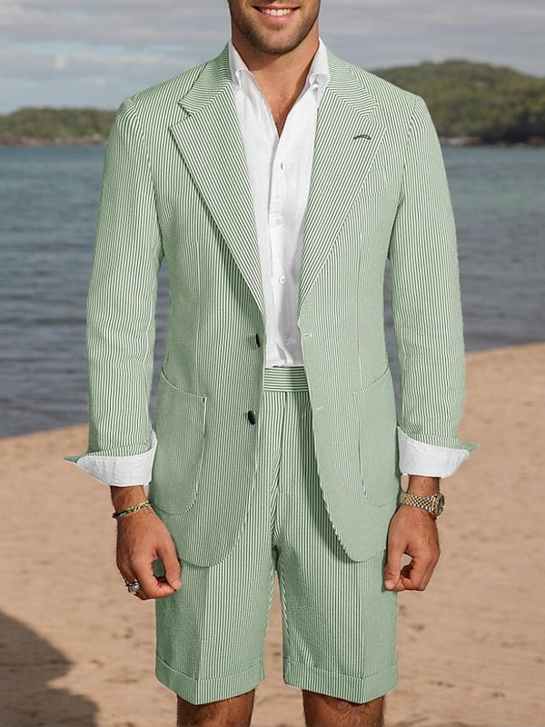 Samuel | Men's Tailored Fit Seersucker Wedding Shorts