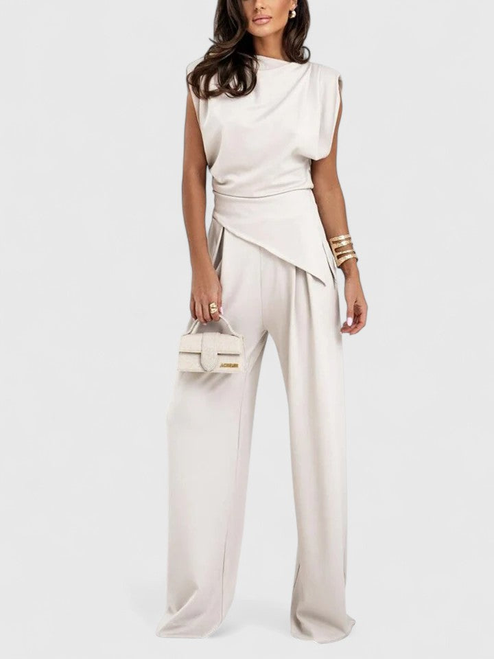 Sharon | Women's Elegant Sleeveless Top and Pants Set