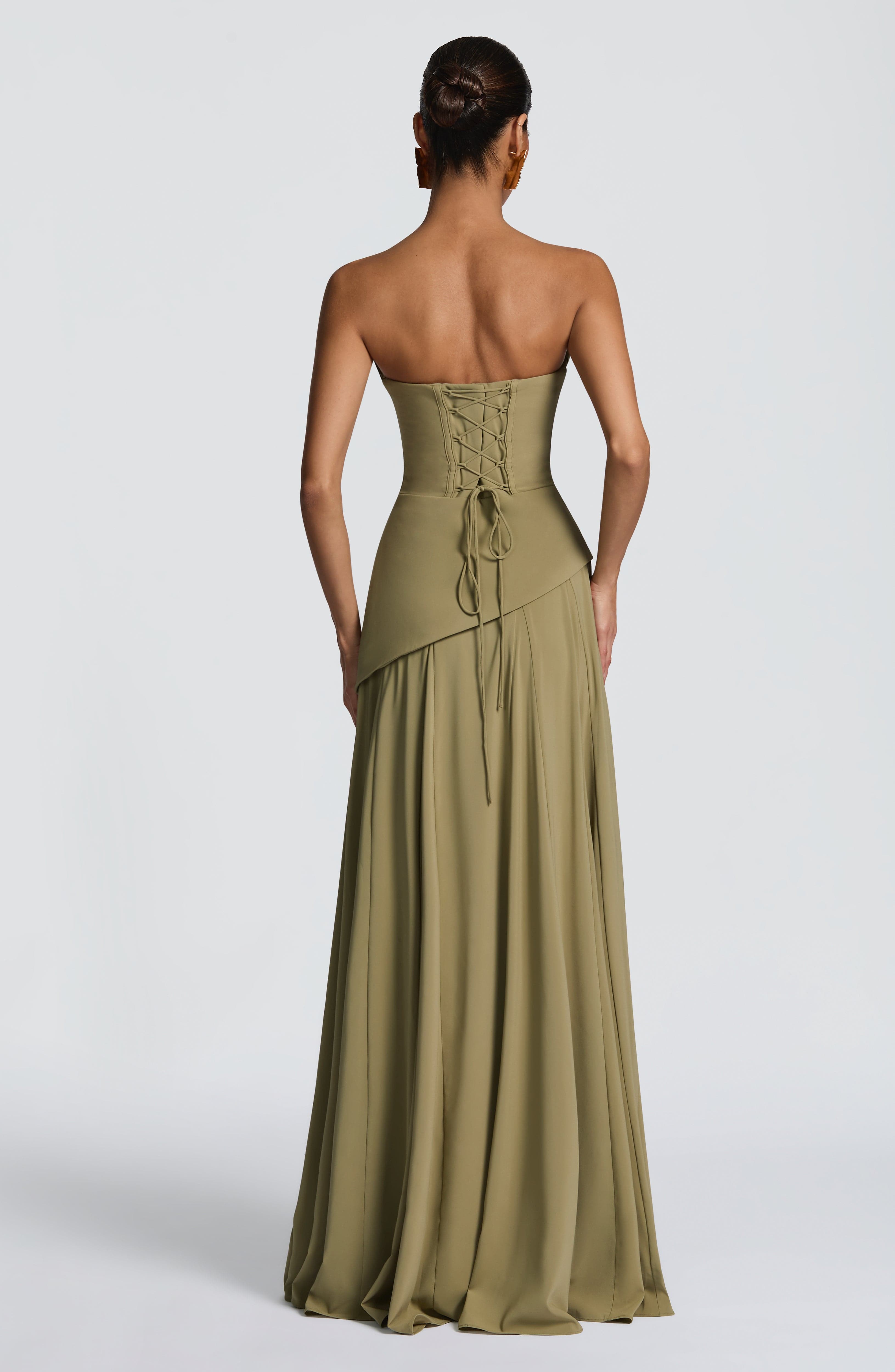 Sophia | Women's Satin Strapless Maxi Evening Dress