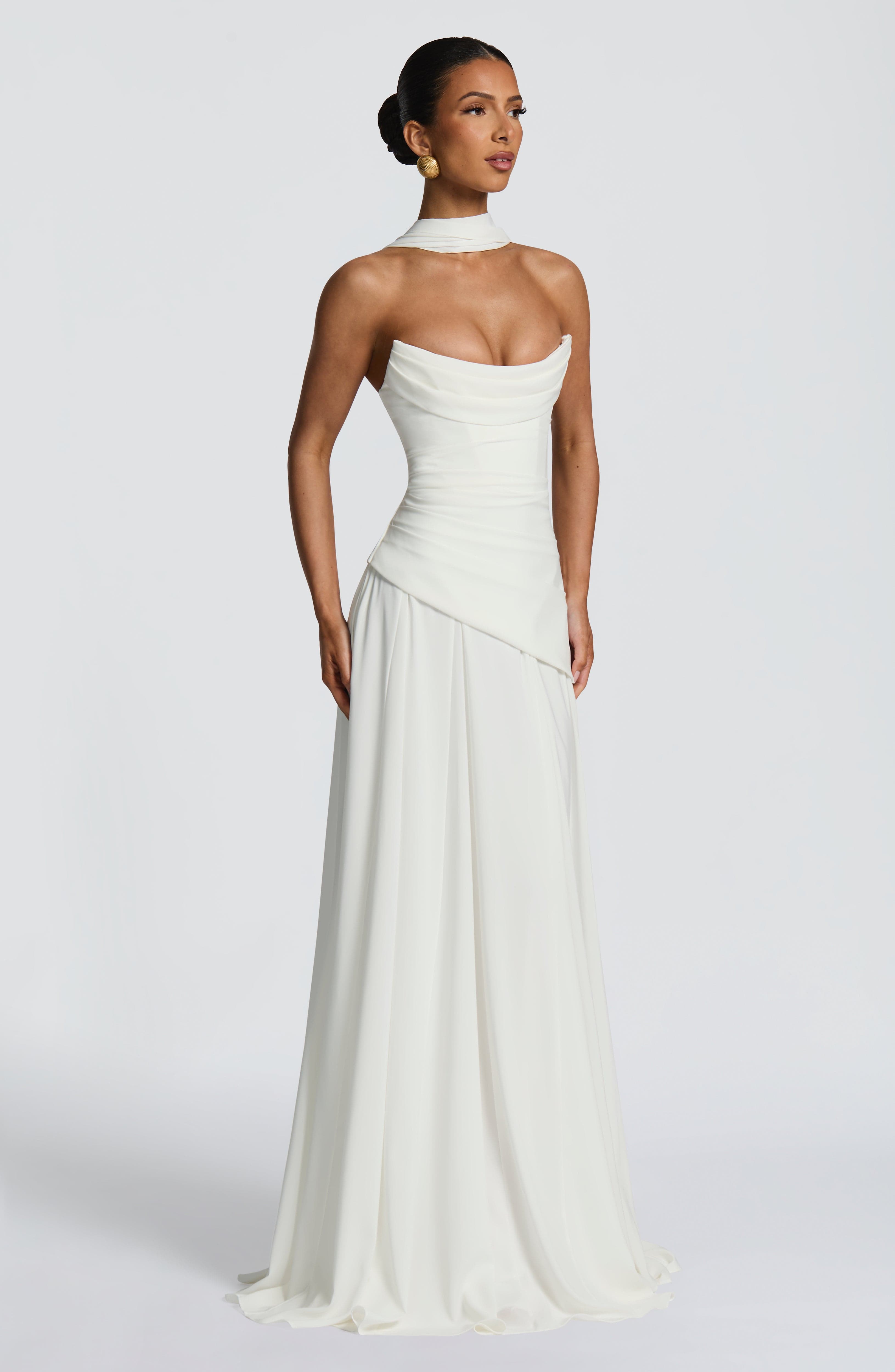 Sophia | Women's Satin Strapless Maxi Evening Dress