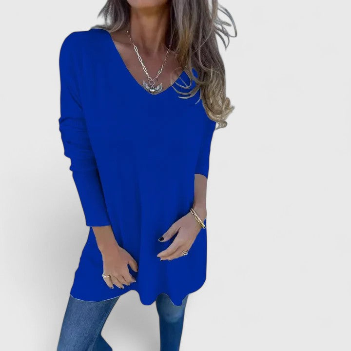 Tina | Women's V-Neck Longline Comfortable Top