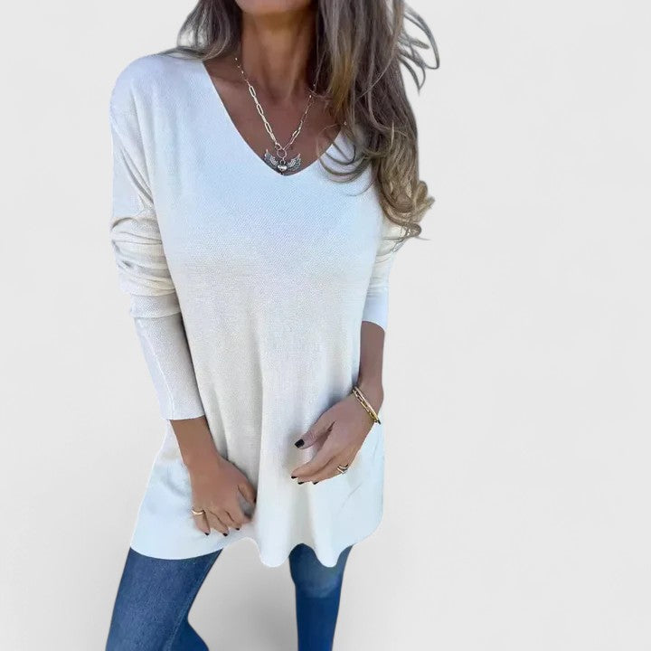 Tina | Women's V-Neck Longline Comfortable Top