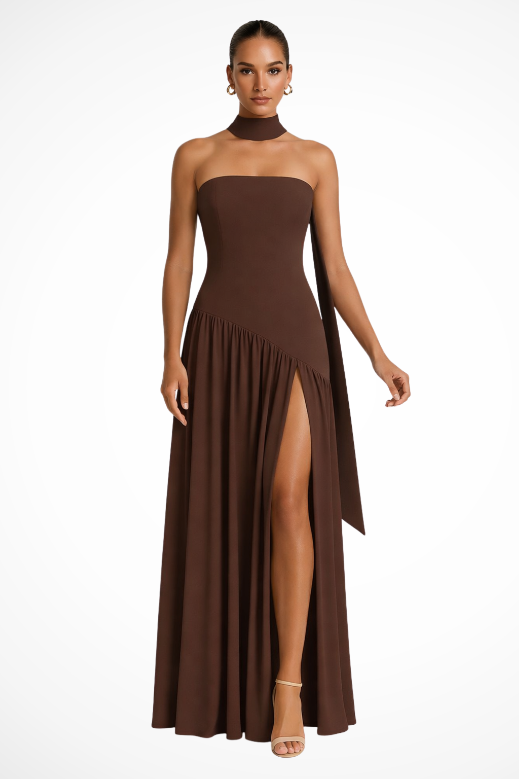 Yara | Women's Strapless Maxi Dress with Side Slit