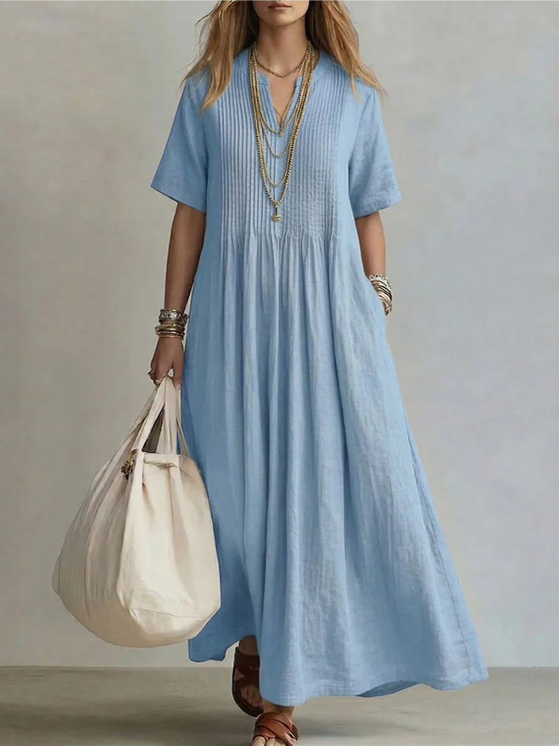 Alisha | Stylish V-Neck Mid Sleeve Dress