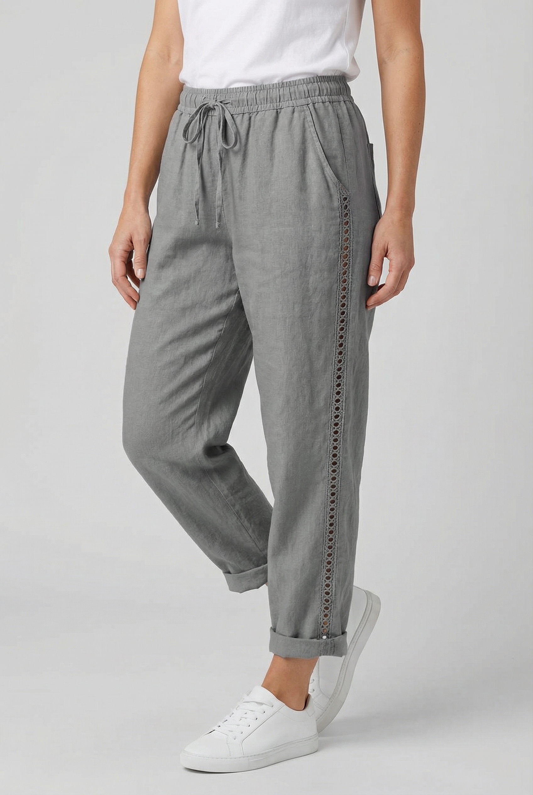 Women’s Drawstring Trousers Relaxed Fit Lightweight Fabric